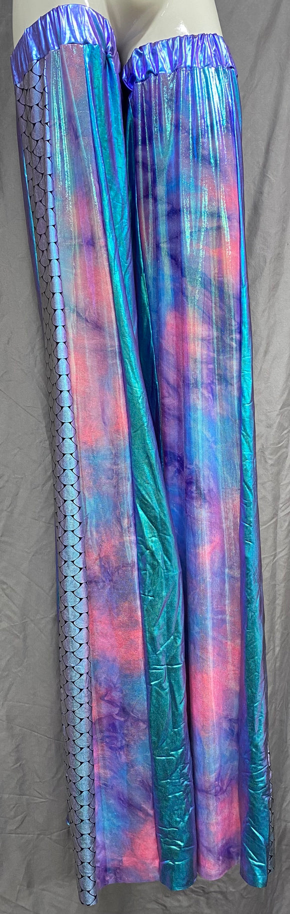 Stilt Covers - Iridescent Blue Purple Cotton Candy Mermaid 55.5