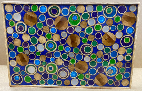 Bamboo Resin Wall Art - Green Blue