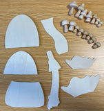 Mushroom Craft Kits (set of 5, 30 pieces)