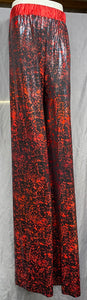 Stilt Pants - Black with Red Splatter 67" length