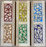 Ash Wood Resin Wall Art - Triangles Rainbow - Set of 3 panels