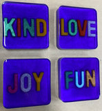 Kind Fun Love Joy Resin Coasters Set