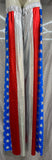 Stilt Covers - Metallic Red Silver Blue with Silver Stars 56" length - 17-20" cuff
